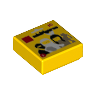 Visuel indicatif Rebrickable de Tuile 1 x 1 avec motif imprimé LEGO minifigurines Série 1 Paquet (Tile 1 x 1 with LEGO Collectible Minifigures Series 1 Package Print)