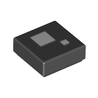 Visuel indicatif Rebrickable de Tuile 1 x 1 avec grand et petits carrés blancs imprimé (œil de briqueheadz) (Tile 1 x 1 with Large and Small White Squares Print (BrickHeadz Eye))