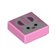 Visuel indicatif Rebrickable de Tuile 1 x 1 avec motif imprimé lapin blanc/lapin (Tile 1 x 1 with White Bunny/Rabbit Print)