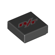 Visuel indicatif Rebrickable de Tuile 1 x 1 avec motif imprimé rouge R/T (Tile 1 x 1 with Red R/T Print)