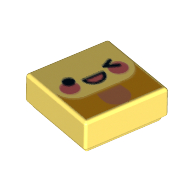 Visuel indicatif Rebrickable de Tuile 1 x 1 avec le visage, clin d'œil, blushs sur le modèle imprimé de bâton de crème glacée (Tile 1 x 1 with Face, Wink, Blushes on Ice Cream Stick Print)