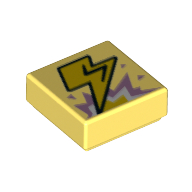 Visuel indicatif Rebrickable de Tuile 1 x 1 avec motif imprimé éclair jaune (Tile 1 x 1 with Yellow Lightning Bolt Print)
