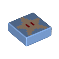 Visuel indicatif Rebrickable de Tuile 1 x 1 avec motif imprimé Étoile pixellisée avec yeux (Tile 1 x 1 with Pixelated Star with Eyes Print)