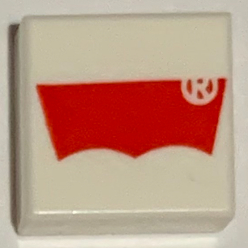 Visuel indicatif Rebrickable de Tuile 1 x 1 avec motif imprimé Logo LEVI rouge (Tile 1 x 1 with Red LEVI's Logo Print)