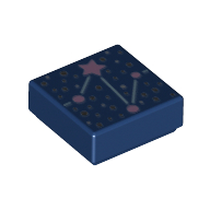 Visuel indicatif Rebrickable de Tuile 1 x 1 avec Constellation, motif imprimé étoiles de lavande (Tile 1 x 1 with Constellation, Lavender Stars Print)