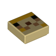 Visuel indicatif Rebrickable de Tuile 1 x 1 avec visage pixelisé, motif imprimé Yeux noirs (Tile 1 x 1 with Pixelated Face, Black Eyes Print)
