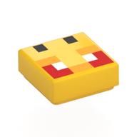 Visuel indicatif Rebrickable de Tuile 1 x 1 avec Face d'abeille pixelisée, motif imprimé yeux rouges (Tile 1 x 1 with Pixelated Bee Face, Red Eyes Print)