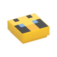 Visuel indicatif Rebrickable de Tuile 1 x 1 avec Face d'abeille pixelisée, motif imprimé yeux bleus (Tile 1 x 1 with Pixelated Bee Face, Blue Eyes Print)
