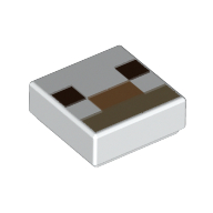 Visuel indicatif Rebrickable de Tuile 1 x 1 avec motif imprimé visage brun foncé/brun foncé/nougat moyen pixélisé (Tile 1 x 1 with Pixelated Dark Brown/Dark Tan/Medium Nougat Face Print)