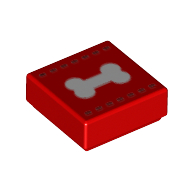 Visuel indicatif Rebrickable de Tuile 1 x 1 avec motif imprimé d'os blanc (Tile 1 x 1 with White Bone Print)