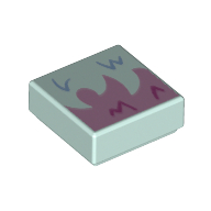 Visuel indicatif Rebrickable de Tuile 1 x 1 avec motif imprimé vert d’eau/brillant rose (Tile 1 x 1 with Light Aqua/Bright Pink Fur Print)