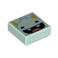 Visuel indicatif Rebrickable de Tuile 1 x 1 avec monstre rose, lumineux clair orange cornes motif imprimé (Tile 1 x 1 with Pink Monster, Bright Light Orange Horns Print)