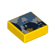 Visuel indicatif Rebrickable de Tuile 1 x 1 avec des bombes de marche motif imprimé (Super Mario bob-omb champ de bataille) (Tile 1 x 1 with Walking Bombs Print (Super Mario Bob-Omb Battlefield))