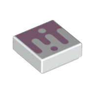 Visuel indicatif Rebrickable de Tuile 1 x 1 avec motif imprimé rose vif / gouttes (Tile 1 x 1 with Bright Pink Shape/Drops Print)