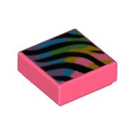 Visuel indicatif Rebrickable de Tuile 1 x 1 avec des couleurs arc-en-ciel, motif imprimé rayures noires (Tile 1 x 1 with Rainbow Colors, Black Stripes Print)