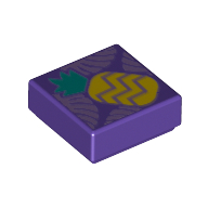 Visuel indicatif Rebrickable de Tuile 1 x 1 avec motif imprimé ananas (Tile 1 x 1 with Pineapple Print)