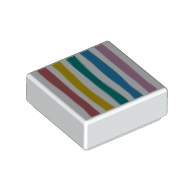 Visuel indicatif Rebrickable de Tuile 1 x 1 avec motif imprimé arc-en-ciel (Tile 1 x 1 with Rainbow Print)