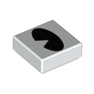 Visuel indicatif Rebrickable de Tuile 1 x 1 avec motif imprimé Ovale/œil Noir (Tile 1 x 1 with Black Oval/Eye Print)