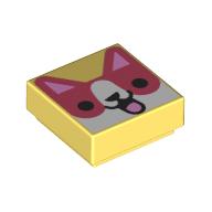Visuel indicatif Rebrickable de Tuile 1 x 1 avec renard, bouche ouverte sourire motif imprimé (Tile 1 x 1 with Fox, Open Mouth Smile Print)