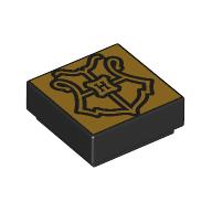 Visuel indicatif Rebrickable de Tuile 1 x 1 avec blason de Poudlard doré imprimé (Tile 1 x 1 with Gold Hogwarts Crest Print)