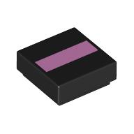 Visuel indicatif Rebrickable de Tuile 1 x 1 avec motif imprimé rose vif (Tile 1 x 1 with Bright Pink Stripe Print)