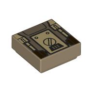 Visuel indicatif Rebrickable de Carreau 1 x 1 avec bouton/vis, mécanique droïde motif imprimé (Tile 1 x 1 with Button/Screw, Droid Mechanics Print)