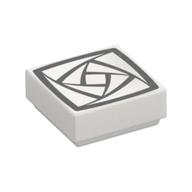Visuel indicatif Rebrickable de Tuile 1 x 1 avec motif imprimé rose carré argent (Tile 1 x 1 with Silver Squared Rose Print)