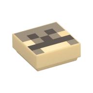 Visuel indicatif Rebrickable de Tuile 1 x 1 avec des carrés brun foncé / Motif imprimé face de chameau pixelisé (Tile 1 x 1 with Dark Brown Squares / Pixelated Camel Face Print)