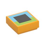 Visuel indicatif Rebrickable de Tuile 1 x 1 avec œil pixélisé noir/azur foncé (Tile 1 x 1 with Dark Azure/Lime/Black Pixelated Eye)