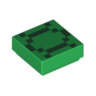 Visuel indicatif Rebrickable de Tuile 1 x 1 avec des carrés vert foncé / motif imprimé de coquille de tortue pixelisée (Tile 1 x 1 with Dark Green Squares / Pixelated Turtle Shell Print)