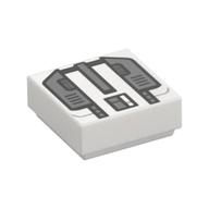 Visuel indicatif Rebrickable de Tuile 1 x 1 avec motif imprimé armure gris foncé (Tile 1 x 1 with Dark Bluish Grey Armor Print)