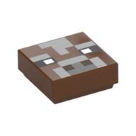 Visuel indicatif Rebrickable de Tuile 1 x 1 avec face de vache pixelisée, motif imprimé gris foncé/gris clair (Tile 1 x 1 with Pixelated Cow Face, Dark Bluish Grey/Light Bluish Grey Print)