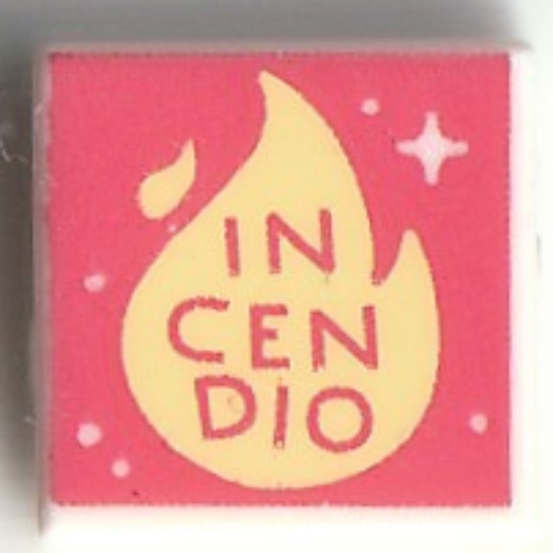 Visuel indicatif Rebrickable de Tuile 1 x 1 avec motif imprimé Corail 'INCENDIO' (Tile 1 x 1 with Coral 'INCENDIO' Print)