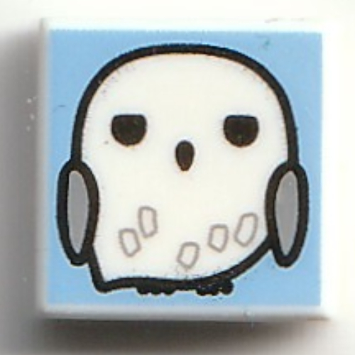 Visuel indicatif Rebrickable de Tuile 1 x 1 avec motif imprimé hibou blanc (Hedwige) (Tile 1 x 1 with White Owl (Hedwig) Print)