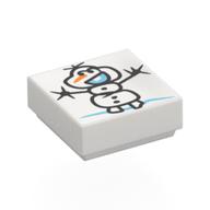 Visuel indicatif Rebrickable de Tuile 1 x 1 avec dessin de motif imprimé Olaf/Snowman (Tile 1 x 1 with Drawing of Olaf/Snowman Print)