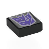 Visuel indicatif Rebrickable de Tuile 1 x 1 avec motif imprimé onde sonore violet foncé (Tile 1 x 1 with Dark Purple Sound Wave Print)