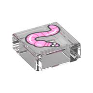 Visuel indicatif Rebrickable de Tuile 1 x 1 avec motif imprimé ver rose (Tile 1 x 1 with Pink Worm Print)