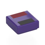 Visuel indicatif Rebrickable de Tuile 1 x 1 avec motif imprimé rouge foncé, noir Rectangle (Tile 1 x 1 with Dark Red, Black Rectangle Print)