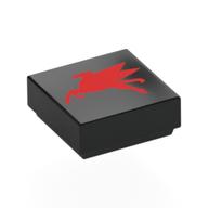 Visuel indicatif Rebrickable de Tuile 1 x 1 avec Pégase volante rouge, motif imprimé Aller à droite (Tile 1 x 1 with Red Flying Pegasus, Going Right Print)