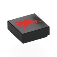 Visuel indicatif Rebrickable de Tuile 1 x 1 avec pegasus volant rouge, aller imprimé à gauche (Tile 1 x 1 with Red Flying Pegasus, Going Left Print)