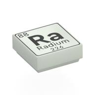Visuel indicatif Rebrickable de Tuile 1 x 1 avec élément radium, motif imprimé '88 Ra Radium 226' (Tile 1 x 1 with Element Radium, '88 Ra Radium 226' Print)