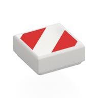 Visuel indicatif Rebrickable de Tuile 1 x 1 avec motif imprimé rouge danger rayures (Tile 1 x 1 with Red Danger Stripes Print)