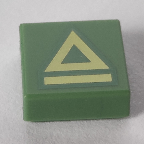 Visuel indicatif Rebrickable de Tuile 1 x 1 avec Triangle jaune clair vif, motif imprimé à rayures (Tile 1 x 1 with Bright Light Yellow Triangle, Stripe Print)