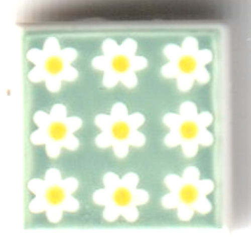 Visuel indicatif Rebrickable de Tuile 1 x 1 avec motif imprimé Fleur/Pâques sur fond vert (Tile 1 x 1 with Flower/Daisies on Green Background Print)