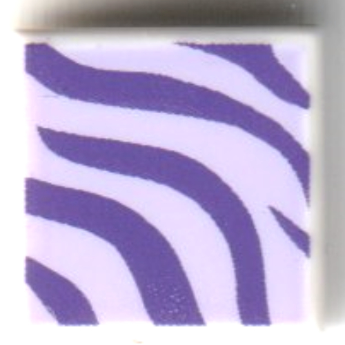 Visuel indicatif Rebrickable de Tuile 1 x 1 avec motif zèbre violet foncé / lavande imprimé (Tile 1 x 1 with Dark Purple/Lavender Zebra Pattern Print)