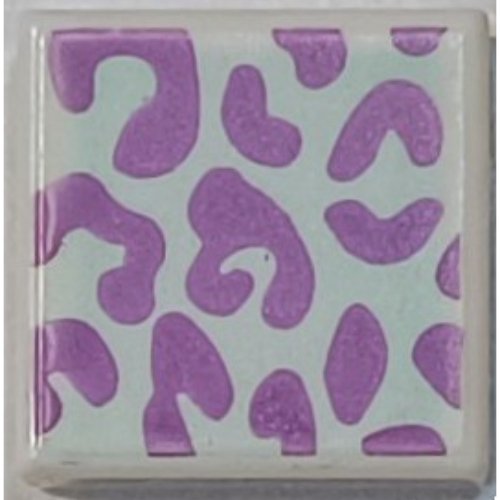 Visuel indicatif Rebrickable de Tuile 1 x 1 avec motif imprimé Taches léopard violet foncé sur fond bleu clair (Tile 1 x 1 with Dark Purple Leopard Spots on Light Aqua Background Print)