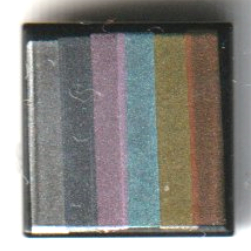 Visuel indicatif Rebrickable de Tuile 1 x 1 avec motif imprimé bleu clair gris/gris bleu foncé/rose brillant/bleu moyen/orange clair clair/rayures corail (Tile 1 x 1 with Light Bluish Grey/Dark Bluish Gray/Bright Pink/Medium Blue/Bright Light Orange/Coral Stripes Print)