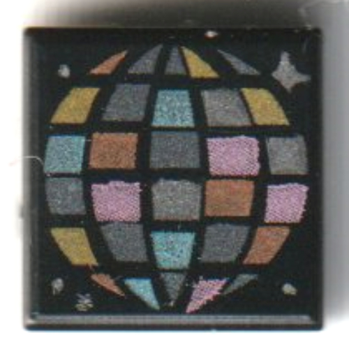 Visuel indicatif Rebrickable de Tuile 1 x 1 avec motif imprimé boule disco multicolore (Tile 1 x 1 with Multi-Colored Disco Ball Print)