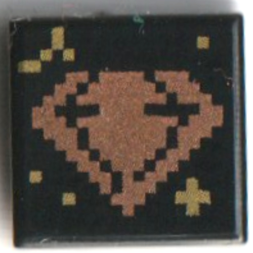 Visuel indicatif Rebrickable de Tuile 1 x 1 avec diamant rose en métal pixélisé, étoiles d'or imprimé (Tile 1 x 1 with Pixelated Metal Pink Diamond, Gold Stars Print)