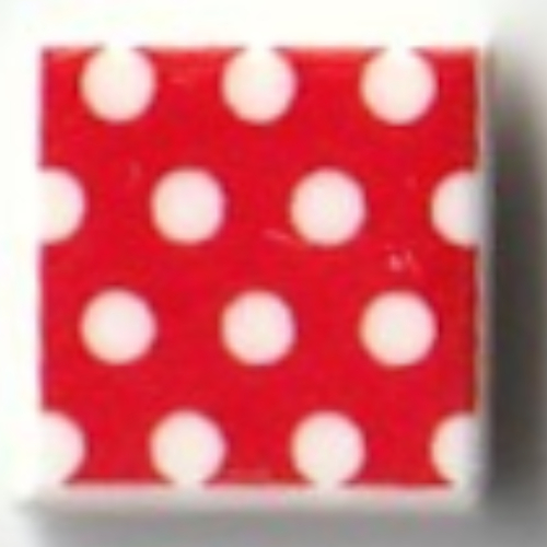 Visuel indicatif Rebrickable de Tuile 1 x 1 avec des points blancs sur fond rouge (robe de souris minnie) motif imprimé (Tile 1 x 1 with White Dots on Red Background (Minnie Mouse Dress) Print)